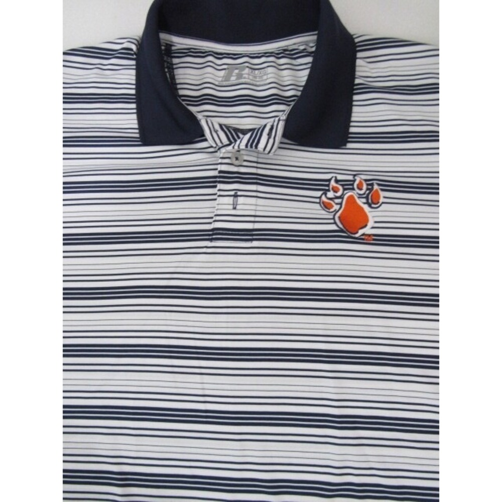 Clemson Tigers  Russell  Polyester Moisture Polo Sz XL Logo Golf Shirt